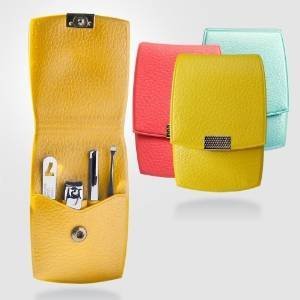 World No. 1, Three Seven 777 Kit de aseo para manicura de viaje (total 4 PC, modelo TS-77VC), Mini Set (verderosaamarillo), Cuidado personal de las