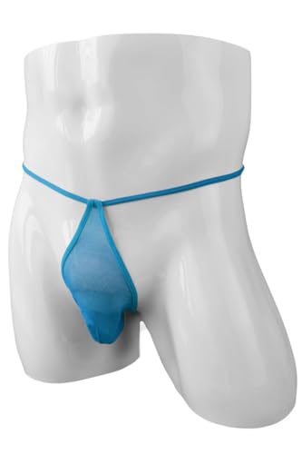 Men's G-String See Through Thongs Sexy Sheer Mesh Soft and Comfortable Underwear Reinforced Pouch T-Back Bikini2