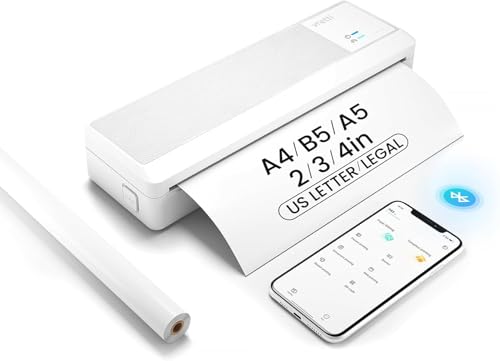 vretti P83 Portable Printers Wireless for Travel, A4 Portable Thermal Printer, Mobile Inkless Printer Compatible with Phone & Laptop, Supports 8.5 x 11 US Letter for Car School Office Home Use, White