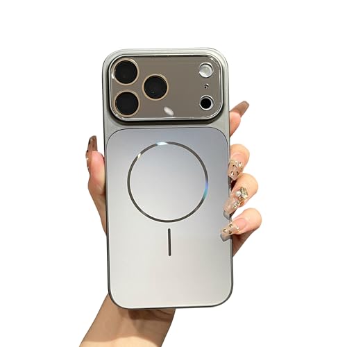 Coque iPhone 16 MagSafe grise avec protection d'objectif chromée et charge sans fil