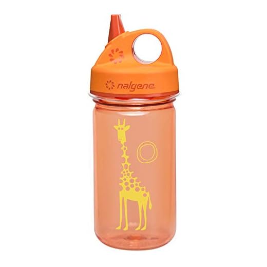 Nalgene Grip 'n Gulp Bottle, Orange Giraffe, 12oz