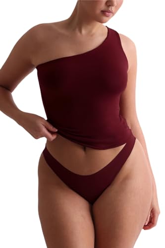 Image of SIGHTBOMB Seamless Ultra Soft Double Layer Premium Afford LUX Edition ONE Shoulder Sleeveless SOFTLINE Cuddle TOP for Women