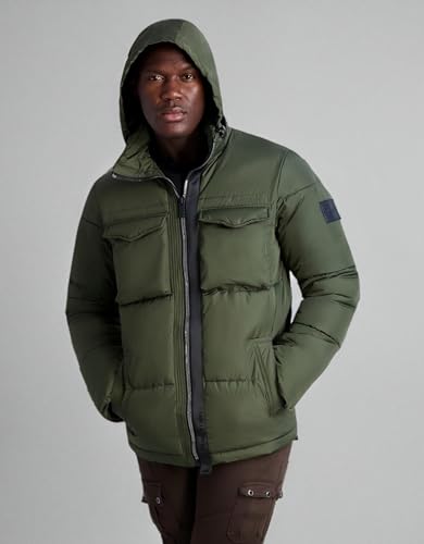 Image of KARL LAGERFELD Men's Quilted Zip Out Hood Puffer Jacket