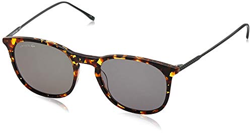 Lacoste Men's L879S Oval Sunglasses, Havana/Solid Green, 52 mm