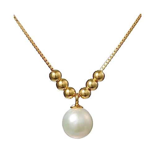 FIONEL Necklaces for Women 18K Golden Pearl, Freshwater Pearl, 925 Silver Collar Chain, Popular Necklace Gifts for Mom, Wife, Friends