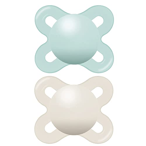 Image of MAM Original Start Matte Newborn Baby Pacifier, Best Pacifier for Breastfed Babies, Sterilizer Case, Unisex, 0-3 Months (Pack of 2)