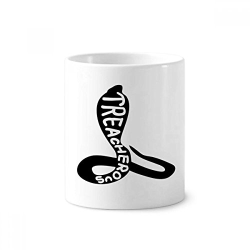 Pot en céramique cobra noir pour stylos de bureau et brosses à dents déco nature