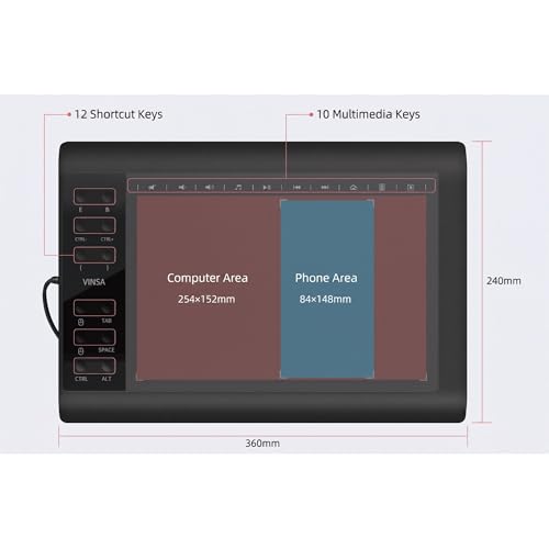 Tableta digitalizadora Casafoyer 1060PLUS para dibujo miniatura 2