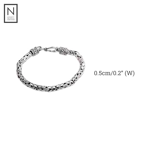 NOVICA Artisan Handmade Sterling Silver Chain Bracelet Women's Indonesia [7.75 in L x 0.2 in W Fits Wrist Size 7 in L] ' Prambanan'3