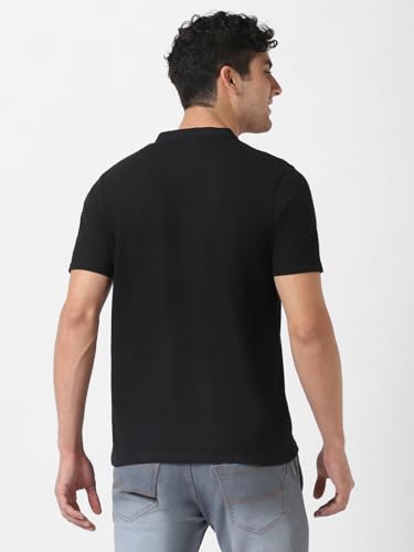 Image of Urbano Fashion Men's Multicolor Solid Mandarin Collar Slim Fit Cotton T-Shirt Pack of 3