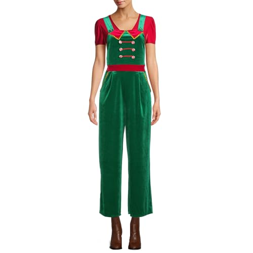 SOLILOQUY Christmas Overall Jumpsuit for Women Spaghetti Strap Sleeveless Wide Leg Santa Claus...