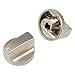 DOJA Industrial | Herd/Backofen Drehknopf kompatibel mit TEKA | 6x32mm | 6mm Griffwelle | Silbermetallic | Schalter Knoepfe für Ofen, Gasherd, Mikrowelle, Gasgrill | Potentiometer Knopf Knebel