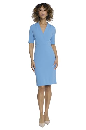 Image of Maggy London Women's Versatile V-Neck Elbow Sleeve Knee-Length Dress | Business Casual Dresses for Women