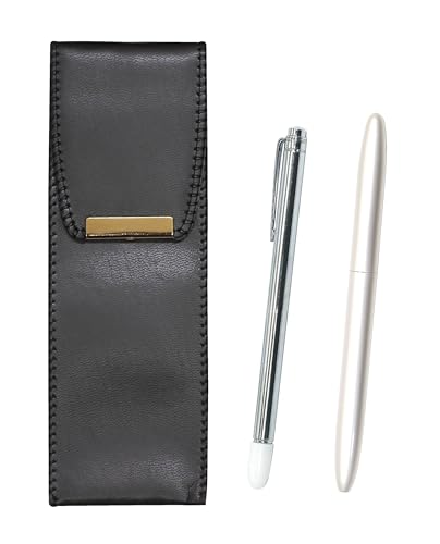 エコレザーペンケース 金属製指示棒とブラスダカーポ・ストリームライン ボールペンセット パール軸 BR-701S-TK12-P