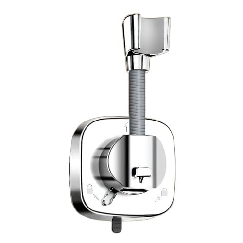 Support Pommeau de Douche Rotatif 360°, Support Douche Sans Perçage avec Ventouse, Support Douchette Amovible, Antidérapant et Résistant à la Rouille,...