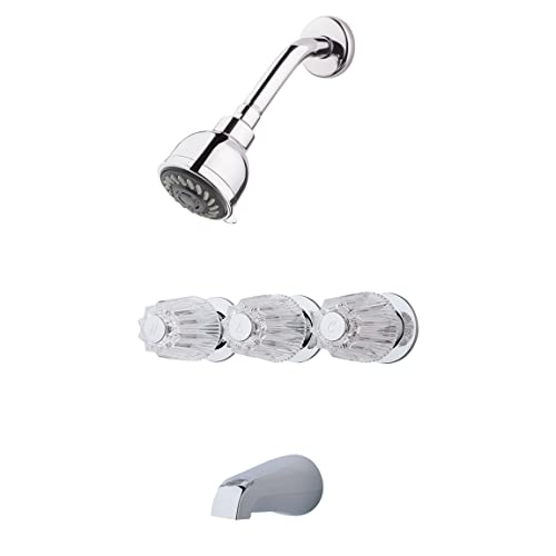 Grifo eléctrico para ducha Pfister LG011120, tipo 3 manijas, acabado cromo pulido, caudal 1,8 GPM miniatura 1