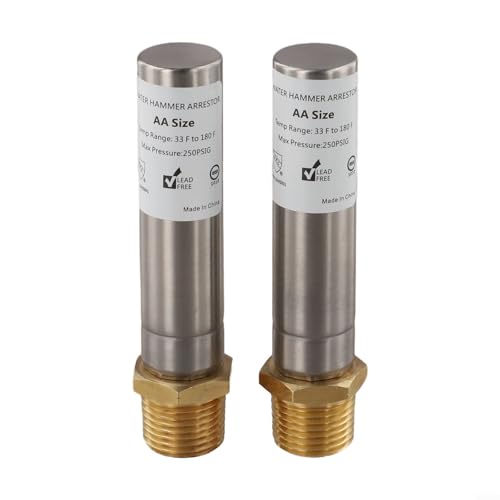 Lot de 2 pare-marteaux à eau 1/2 NPT en acier inoxydable et laiton pour une fiabilité à long terme