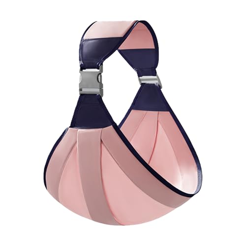 CHUANFU Fular Portabebe, Portabebés Lateral Ergonómico, Ajustable Pañuelo Porteo Bebe, Transpirable Baby Carrier All Seasons para Bebés de 0 a 36 Meses, Hasta 20 kg (Rosa)