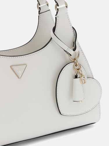 Bolso bandolera GUESS Isobel Girlfriend Carryall blanco, elegante y amplio para mujer 5