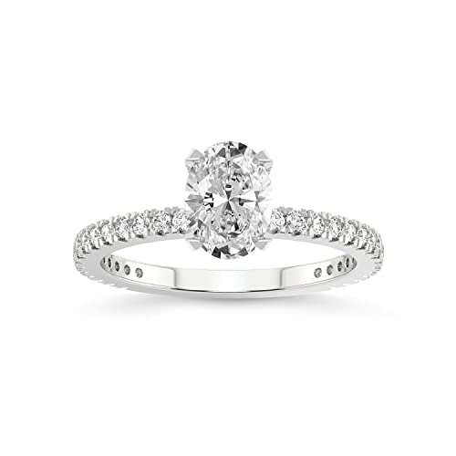 1 Carat | IGI Certified Oval Shape Lab Grown Diamond Engagement Ring For Women 14K Or 18K in White, Yellow Or Rose Gold | Lab Created Kylie Eternity Diamond Engagement Ring | FG-VS1-VS2 Quality Friendly Diamonds Engagement Ring