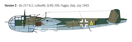 Italeri 1488 1:72 Dornier Do 217 K-1/K-2 mit Fritz-X - Modellbau, Bausatz, Standmodellbau, Basteln, Hobby, Kleben, Plastikbausatz, Militär Bausatz