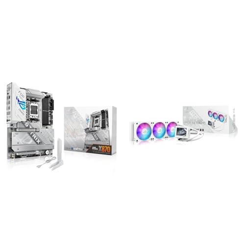 Bundle of ASUS ROG Strix X870-A Gaming WiFi AMD AM5 ATX Motherboard, DDR5, WiFi 7, 4X M.2 + ASUS ROG RYUJIN III 360 ARGB Extreme White AIO CPU Liquid Cooler, AMD & Intel Ready, Asetek Gen8 V2 Pump
