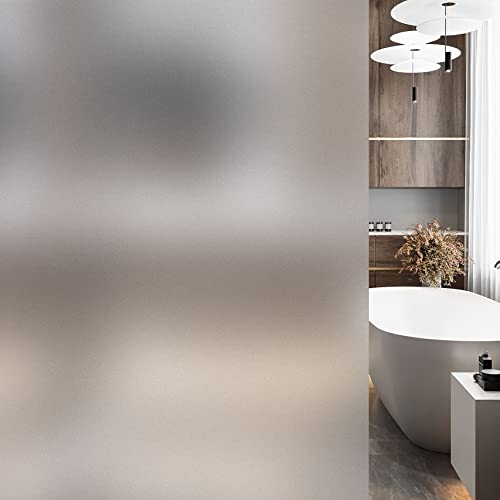 Derzgao Frosted Window Privacy Film, Pure Frosted Decorative Glass Film, Reused Non-Adhesive Static Cling For Door Home Bedroom Bathroom Office Meeting Room Garage (Pure Frosted 17.5X78.7Inch) #TOP27