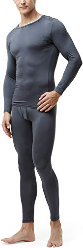 TSLA Thermale Wintergear Mhs103 - Conjunto de microfibra superior y inferior con forro polar para hombre, 1 unidad, gris oscuro, XXL Cover