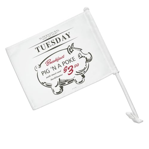 Graphics & More Supernatural Pig N Poke Car Truck Flag with Window Clip On Pole Holder
