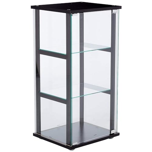 HomeStock Glass Display Cabinet Black and Clear - Modern Storage
