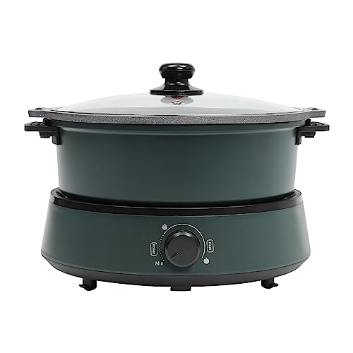 Bacacoo Split Electric Hot Pot, Non Stick 4L/4.2Qt Capacity Fry Soup Stew, Multi-Cooke for Parties, Barbecues,Camping,Travel (Green)