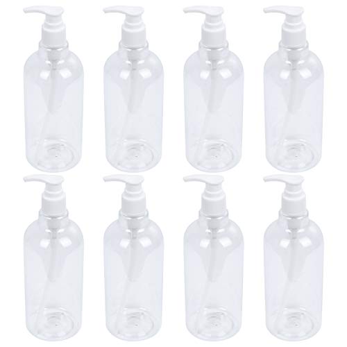 Hemoton 8 bottiglie vuote in plastica dispenser di sapone liquido ricaricabili per shampoo, lozione e sapone mani 500 ml