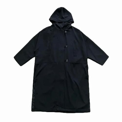 Manteau d'automne décontracté style britannique long à capuche veste urbaine polyvalente JXQXHCFS