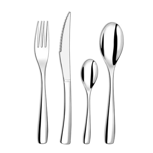 AMEFA - Ménagère 24 couverts de table pour 6 personnes - Danube - Acier inoxydable 18/0, Finition Brillante