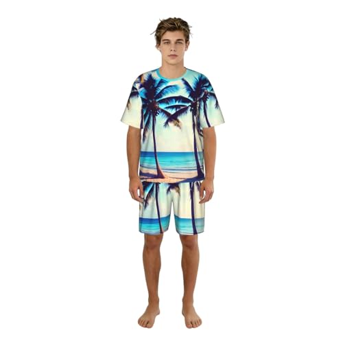 Pyjama court homme style vacances au bord de la mer en été