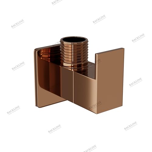 Image of B Backline Brass Angle Valve For Bathroom | 100% Solid Brass Heavy-Duty, Leakproof | Angle Stop Cock | Single Way Cock Ideal for Bathroom, Toilet & Kitchen Use (Rosegold)