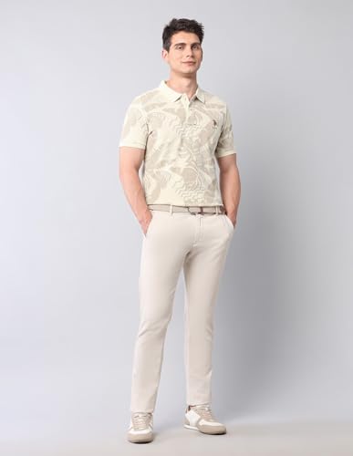Image of U.S. POLO ASSN. Denim Co. Men's Tropical Printed Pure Cotton Polo Shirt
