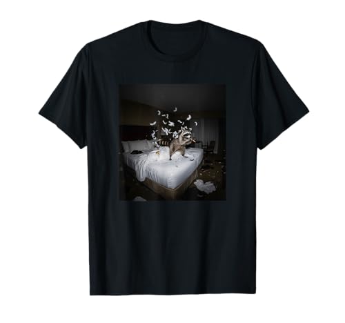 Edgy Night at The Hotel/Funny Rock'n'Roll Raccoon Meme T-Shirt