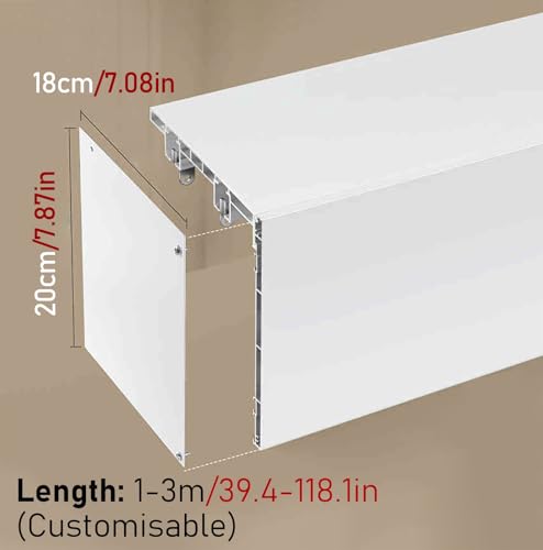 Caja de cortina con rieles dobles ERRULAN de aluminio, cornisa para pared de 190 cm 3