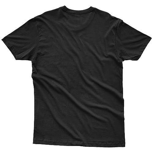 Mens Premium Ringspun Cotton Short Sleeve t-Shirt (Medium Black) 19x4.5