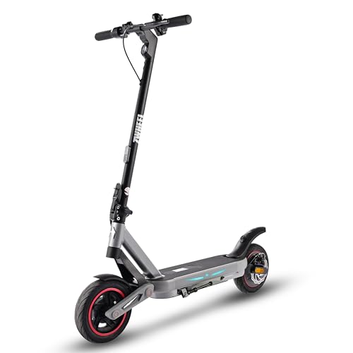 E12 Plus Elektroroller für Erwachsene, Tretroller mit Akku 36 V 10 Ah, lange Akkulaufzeit, Straßenreifen 10 Zoll, doppeltes Bremssystem & Federung, Stoßdämpfer, App-Steuerung