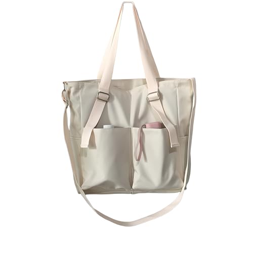 CHENXIAOHONG Bolsa Feminina Grande Capacidade, Bolsa de Ombro Vintage, Bolsa de Trabalho, Leve, Casual, Estilo Retrô, Bolsa para Dia a Dia, Elegante e Versátil (Branco)