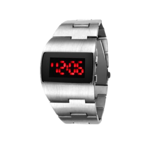 Ailan Armbanduhr, breite Anwendung, robuste und langlebige Geschenke aus Legierung, LED Digitaluhr, LED Armbanduhren, Silberrotes Licht