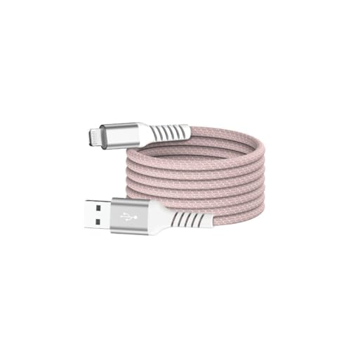 Cable USB a Lightning magnético WE rosa ideal para usar el móvil en la cama o el coche
