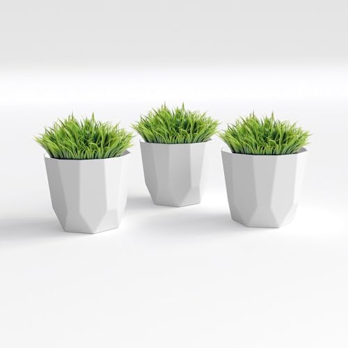Image of YUCCABE ITALIA SHERA Hexa Plastic Planter Pot for Plants | Decorative Flower Pot | UV Protected Lightweight Indoor Outdoor Gamla for Home Decor, Balcony, Garden & Living Room