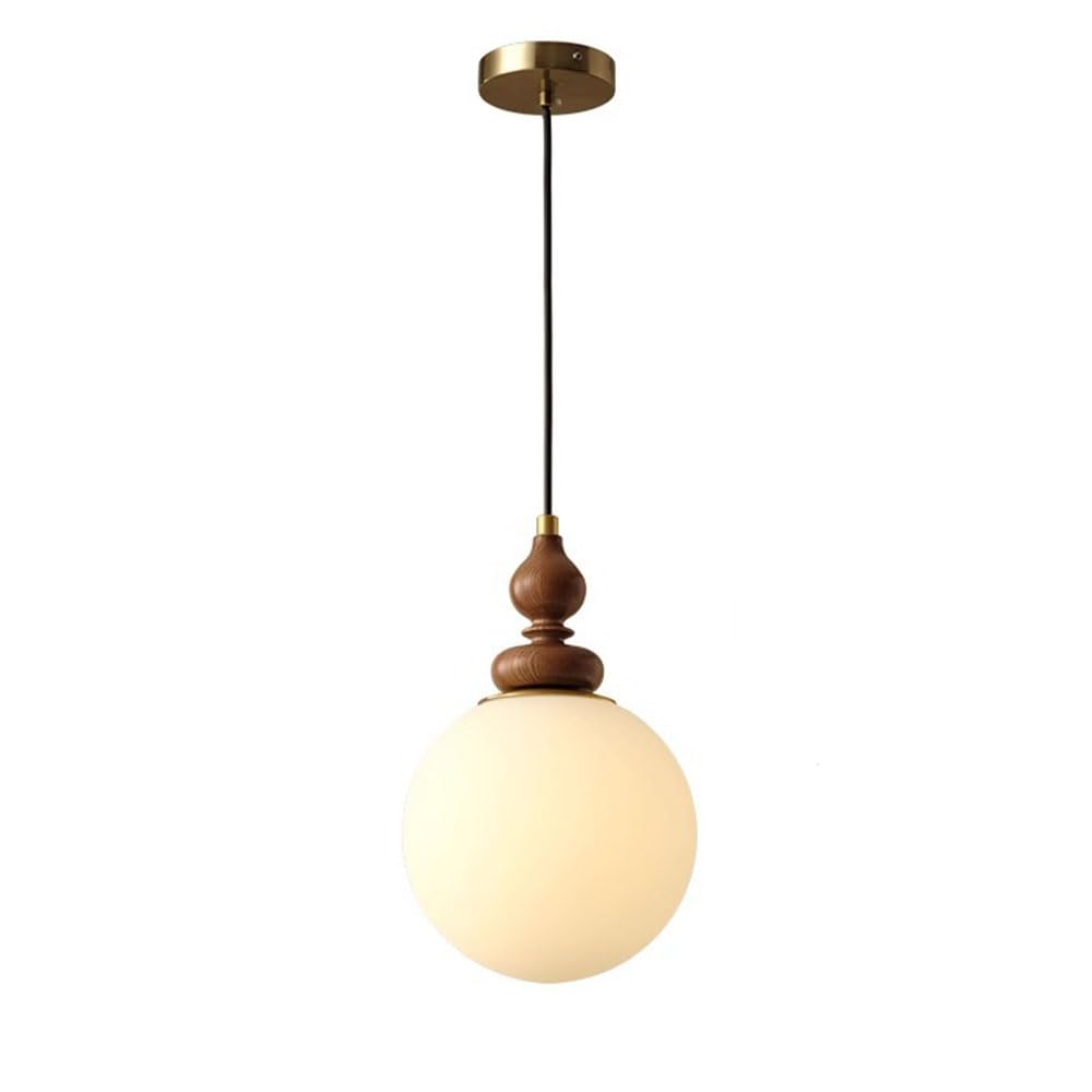 RSZCSMO Medieval 7.1 Inch LED Bedroom Bedside Chandelier, American Retro Restaurant Cafe Glass Chandelier is Suitable for Porch Bar Hotel,Lighting Fixture