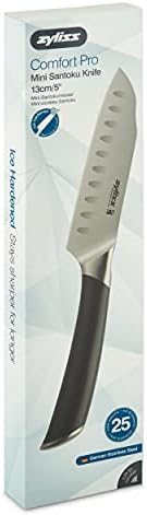 Zyliss E920272 Comfort Pro Mini Santoku Knife | 13 cm/5 Inch | German Stainless Steel | Professional Kitchen Knife/Vegetable Knife/Chopping Knife | Dishwasher Safe | 25 Year Guarantee, Black/Silver