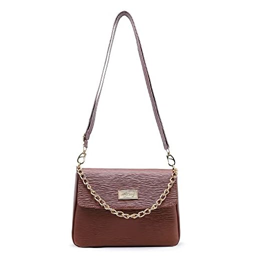 Bolsa Feminina Pequena Com Alça de Mão em Corrente e Transversal Ajustável (Caramelo)