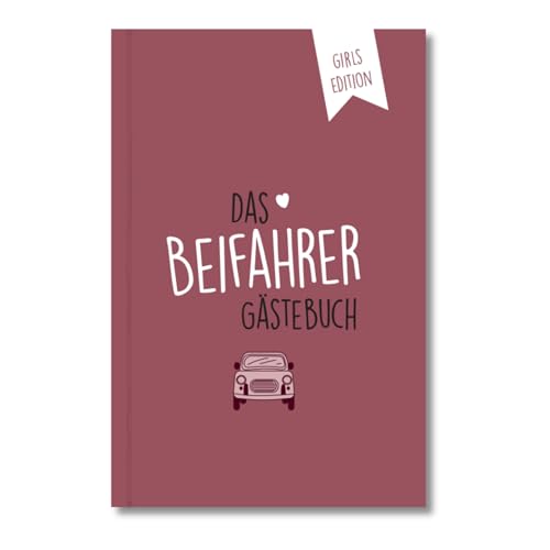 FLYERALARM Beifahrer Gästebuch zum Ausfüllen Kreatives Gästebuch für Dein Auto für 48 Beifahrer Rot & Softcover Girls Edition für persönliche Erinnerungen