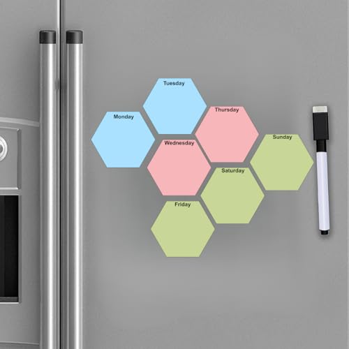 Image of Zesta Vinyl Magnetic Planner for Fridge | Cute Weekly Planner /Meal Planner with Marker | Rewritable Magnetic White Board for Fridge (Harry Potter 11X11 Inches) (Hexagon)